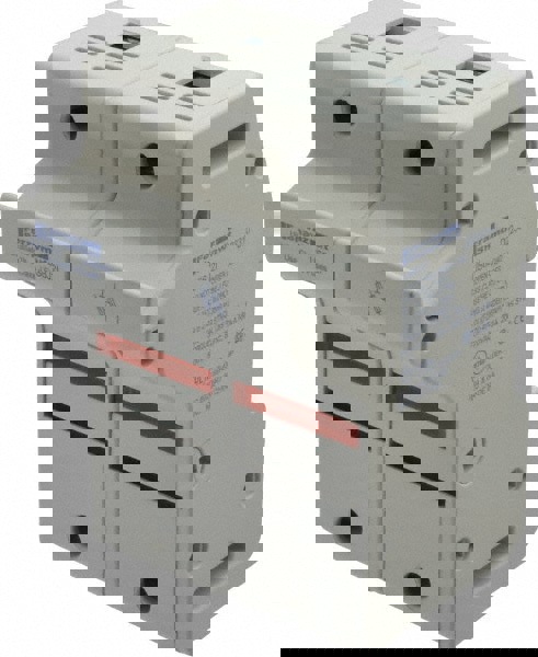 2 Pole, 600 VAC/VDC, 60 Amp, DIN Rail Mount Fuse Holder